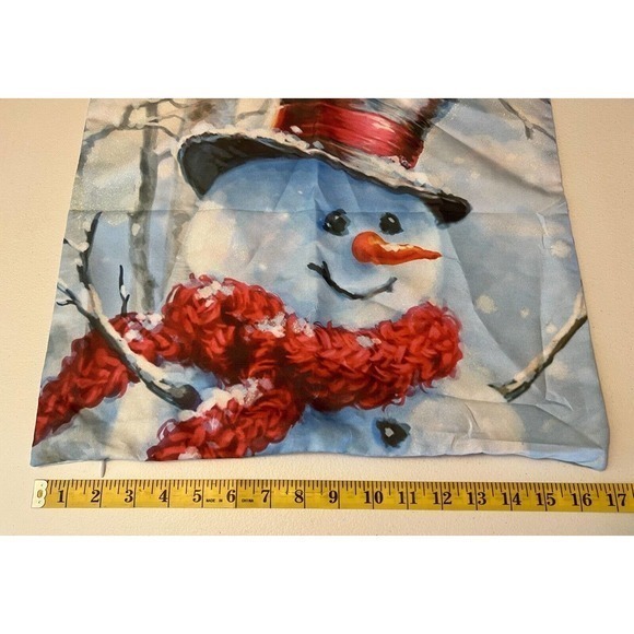 Snowman Smiley Face‎ Christmas Throw Pillow Cover 17 X 17 NEW - Picture 3 of 5